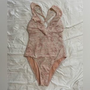 Womens light pink tie dye one piece swim size small xhilaration